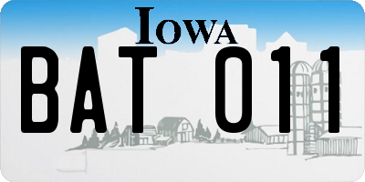 IA license plate BAT011