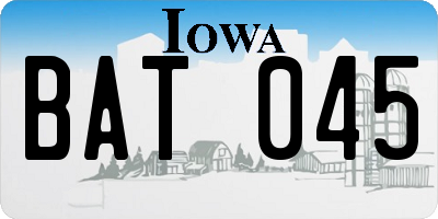 IA license plate BAT045