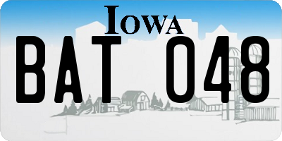 IA license plate BAT048