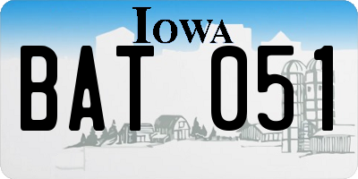 IA license plate BAT051