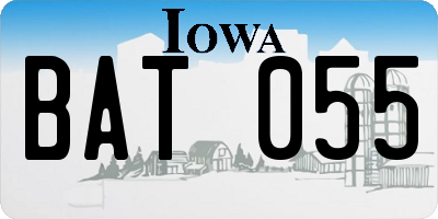 IA license plate BAT055