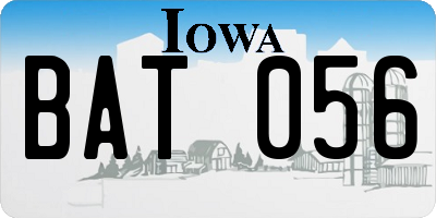 IA license plate BAT056