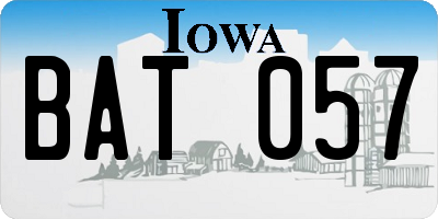 IA license plate BAT057