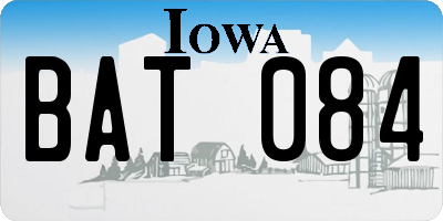 IA license plate BAT084