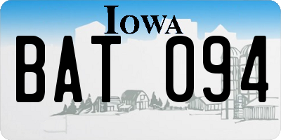 IA license plate BAT094