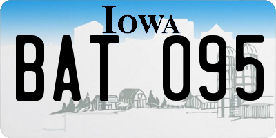 IA license plate BAT095