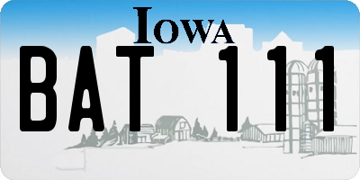 IA license plate BAT111