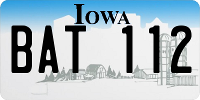 IA license plate BAT112