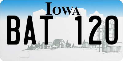 IA license plate BAT120