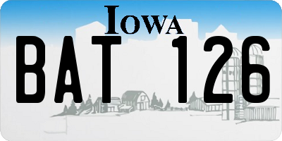 IA license plate BAT126