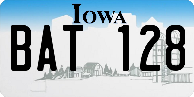 IA license plate BAT128