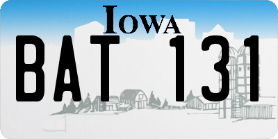 IA license plate BAT131
