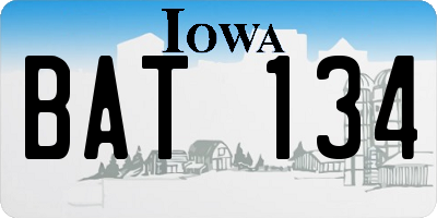 IA license plate BAT134