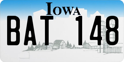 IA license plate BAT148