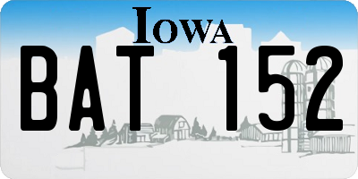 IA license plate BAT152