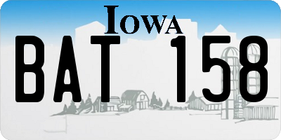 IA license plate BAT158