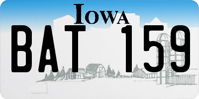 IA license plate BAT159