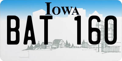 IA license plate BAT160