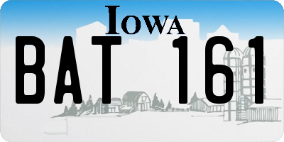 IA license plate BAT161