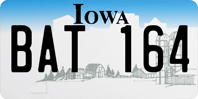 IA license plate BAT164