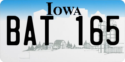 IA license plate BAT165