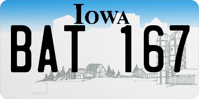 IA license plate BAT167