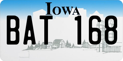 IA license plate BAT168