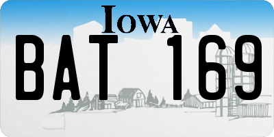 IA license plate BAT169