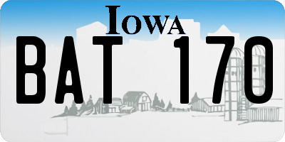 IA license plate BAT170