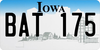 IA license plate BAT175