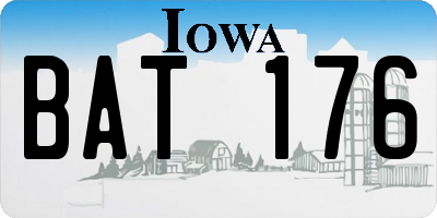 IA license plate BAT176