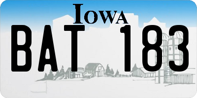 IA license plate BAT183