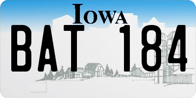 IA license plate BAT184