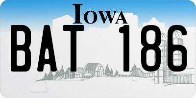 IA license plate BAT186