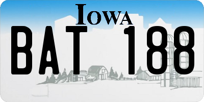 IA license plate BAT188