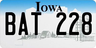 IA license plate BAT228