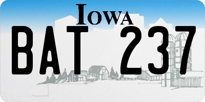 IA license plate BAT237