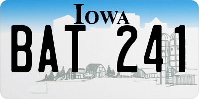 IA license plate BAT241