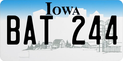 IA license plate BAT244