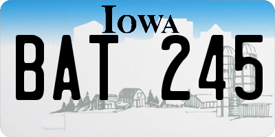 IA license plate BAT245