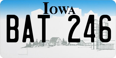 IA license plate BAT246
