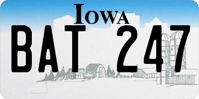 IA license plate BAT247