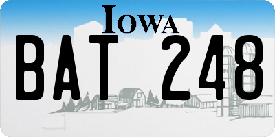 IA license plate BAT248