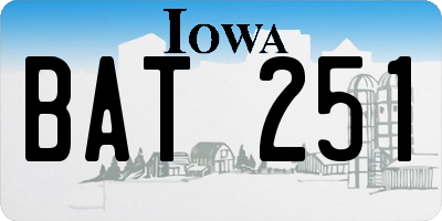 IA license plate BAT251