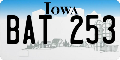 IA license plate BAT253