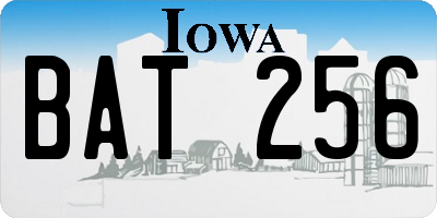 IA license plate BAT256