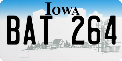 IA license plate BAT264