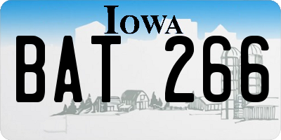IA license plate BAT266