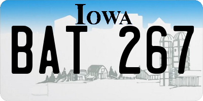 IA license plate BAT267