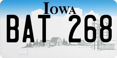 IA license plate BAT268